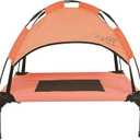 Midlee Salmon Dog Cot with Canopy (18" x 24")-Elevated Dog Bed Cooling Mesh Outside Patio Shade Mesh