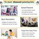 Halloween Diamond Painting Kits for Adults Beginners,Pumpkin 5D DIY Diamond Art Kit Trick or Treat Full Round Drill Diamond Dot Gem Art for Adults,Paint with Diamonds Pictures Adult Crafts Diamond Kit