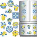 Zonon 12 Pcs Refrigerator Diamond Painting Magnets Easy Diamond Art Painting Magnetic Stickers Kits Fridge Magnets for Adults DIY Home Decors(Blue Lemon)