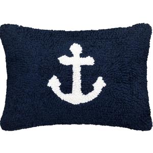 Peryiter Coastal Anchor Throw Cute Anchor Plush Pillows for Bedroom Decor Sofa Living Room Home Cushion Outdoor Party, 12 x 8 Inches (Blue)