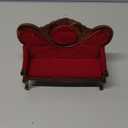 1:12 Miniature Mini House Furniture Vintage Red Wooden Carved Sofa for Miniature Accessories Furniture Decoration Birthday