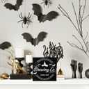 2 x Halloween Decorations, Witches Brew Wooden Sign Decor Desk Sign Black Vintage Wooden Block Sign Halloween Home Decor for Table Shelf 5 x 5 Inch