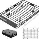 Wildroad Car Roof Cargo Carrier Combo of Upgraded 64"x 39"x 4" Roof Rack Cargo Basket with 21 Cubic ft Ultra Waterproof Anti-Tear Fabric Cargo Carrier Bag and Super Duty Bungee Cargo Net