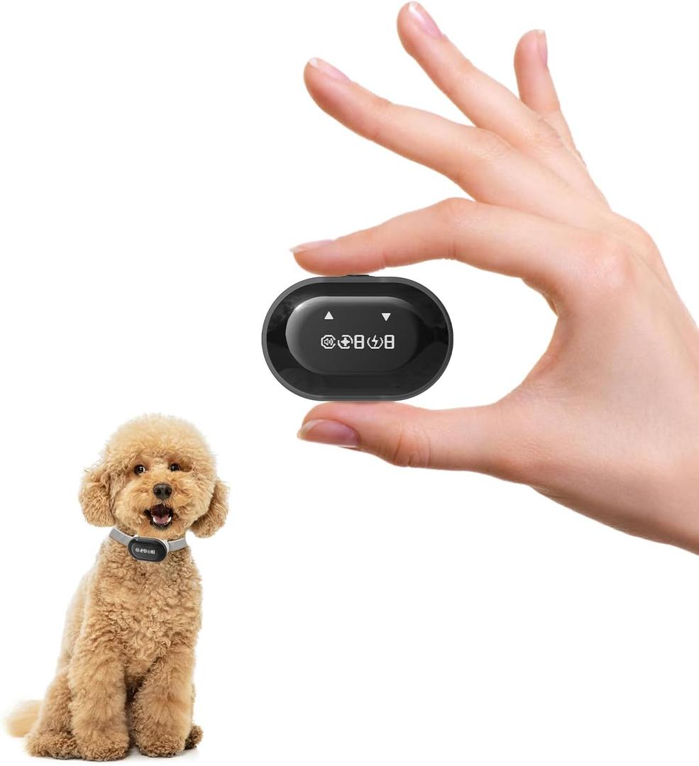 2025 Ultra-Small Bark Collar with Optional Shock, Vibration & Sound, Bark Record for Small Dogs 5-15lbs, Only 1 * 1.7in & 0.8oz, Rechargeable, IPX7 Waterproof, 5 Sensitivity Levels(White)