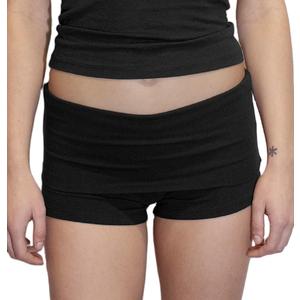 Women Low Waist Lounge Shorts Fold Over Skinny Pajamas Shorts Summer Casual Pj Bottom Sleep Shorts (Black, M)