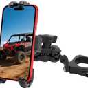 UTV Phone Mount Heavy Duty, Aluminum SXS Phone Holder 360 Adjustable for 1.75"-2" UTV Round Bar, Fit RZR Ranger Maverick x3 Talon Pioneer Mule for 4 to 7.2 Inch Cell Phone