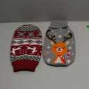 HYLYUN Cat Christmas Sweater 2 Packs - Puppy Christmas Sweater Pet Reindeer Snowflake Sweaters for Kittys and Small Dogs M
