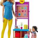 Barbie Teacher Dolls & Playset with Fashion Doll, Small Doll, Furniture & Accessories Including Flipping Blackboard