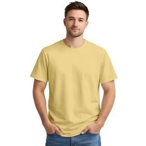 ENCIGER Men's Solid 100% Cotton T Shirt | Round Neck | Half Sleeve | Plain-Regular Fit (Beige, Medium) (M)