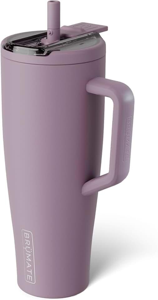 BrüMate BrüMate Era Flip 40oz Tumbler with 100% Leakproof Covered Straw Lid | Hygienic Covered Straw | Insulated Stainless Steel Water Bottle with Handle | Cup Holder Friendly | BPA-Free (Lilac Dusk)