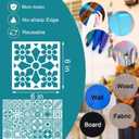 2 x 25 Pack Tile Stencils, Reusable Flower Pattern Painting Stencils for Painting on Wall Wood Floor Furniture