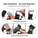 40mm Detachable T-Blade with 3 Guard Combs (1.5mm 3mm 5mm)-Compatible with Wahl Trimmer Models 9864, 9864SS, 9818, 9888, 9867, 9816, WSS3L, SS2L& More (1blade+3 combs)