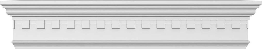 Endurathane Traditional Crosshead with Trim, & Dentil Trim, 53" Bottom Width x 56 7/8" Top Width x 7 1/4"H x 1"P, Factory Primed