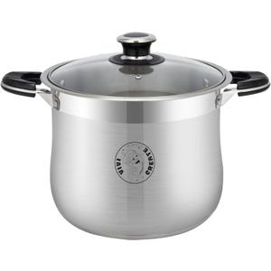 Vivicreate 9 Quart Stainless Steel Stock Pot with Lid Large Induction Cooking Pot for Pasta Soup Boiling Stew with Measurement Marks and Handles