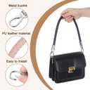 uxcell Leather Purse Strap, 2Pcs 50cm/19.69" Short Leather PU Braided Purse Replacement Handle with Metal Buckles for Underarm Bags, Handbags (Light Pink Strap + Silver Clasp)