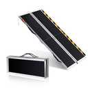 Aluminum Portable Wheelchair Ramp, Heavy Duty Folding Ramp with Non-Slip Surface, 600 Lb Capacity, for Home Steps, Scooters, Car Doorways, Curbs & Stairs, Threshold Ramp for Mobility Scooters and Wheelchairs
