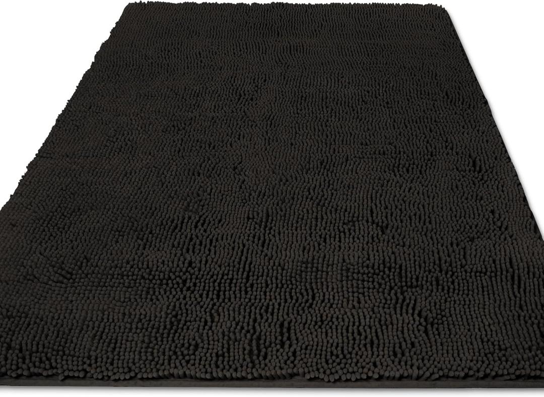 Yeaban Large Bathroom Rug 36"x60"  Thick Chenille Long Bath Mat | Absorbent and Washable Extra Large Bath Rug Non-Slip, Soft Runner Rug for Bathroom, Shower, Sink - (Chocolate Brown)