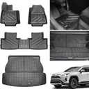 Vanseno Compatible for 2019-2025 Toyota Rav4 Floor Mats & Cargo Liner Trunk Mat Upgrade All-Weather Protection Mat for 2019 2020 2021 2022 2023 2024 2025 Rav 4 Accessories