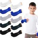 Mepase 10 Pairs Arm Sleeves for Kids Arm Sleeves for Boys Uv Sun Protection Cooling Sleeves Youth Sport Compression Sleeves (Multi Colors), One Size
