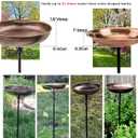 Small Metal Bird Bath for Outdoors, 10" Dia Bowl with Stake Birdbaths Garden Yard Lawn Decor 0.4 Gallon
