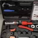HHEWLEE Pro Press Copper Crimper Propress Tool with 4 Jaws 1/2", 3/4", 1",1-1/4", Battery Powered Crimping Tool 42KN for US Standard Copper Pipe or Stainless Steel Tube, Suitable for Plumber(HZT-50B)
