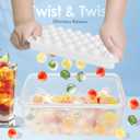 WIBIMEN Ice Cube Tray with Lid and Bin - Round Ice Trays for Freezer with Lid - Ice Cube Trays for Freezer with Ice Container (1"-2PACK White)