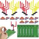 30 PCS Colors Mini Flick Football Games Mini Table Top Sports Games with Foam Footballs Goal Post and Cards Finger Toys Office Indoor Football Sports Party Favors Office Desk Toys Red Yellow