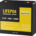 12V 20Ah Deep Cycle LiFePO4 Battery,12 volt lithium phosphate battery for CampingFish Finder, Scooter, Security System, Ride on Toys Automotive Replacement Batteries UPS etc. Rechargeable Lit