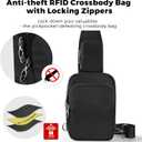 VADOO Sling Bag, Crossbody Bag with Zipper Lock, RFID Blocking & Water Resistant for Men and Women