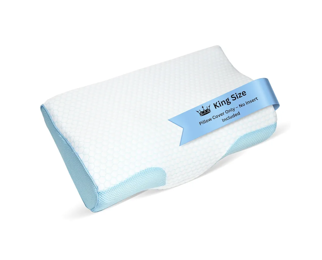 Derila King Size Cooling Pillowcase | Optimal Temperature Control for Your Memory Foam Pillow for Perfect Sleep. Quality Material White Pillowcase ensures Anti Snore Pillows