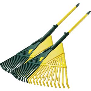 YEITSNOW 2-Pack Adjustable Garden Rake 71 Long with 26-inch Wide Poly Leaf Rake Detachable Leaf Scoops Grabbers for Patio Lawn Yard Outdoor Shrub Grass Bush