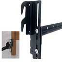 2Pcs #711 Bolt-On to Hook-On Bed Frame Conversion Brackets for Headboard or Footboard, Bed Hook Adapter kit with Hardware, Hook on Bed Rails Brackets, (Black)