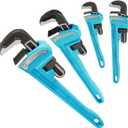 DURATECH 2-Piece Heavy Duty Pipe Wrench Set 10 ", 14 ", Adjustable Plumbing Wrench, Malleable Cast Iron Handle, Exceed GGG Standard