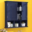 TaoHFE Blue Bathroom Cabinet,Bathroom Wall Cabinet with 2 Door Adjustable Shelves,Over The Toilet Storage Cabinet,Bathroom Cabinet Wall Mounted,Medicine Cabinets Laundry Room Kitchen