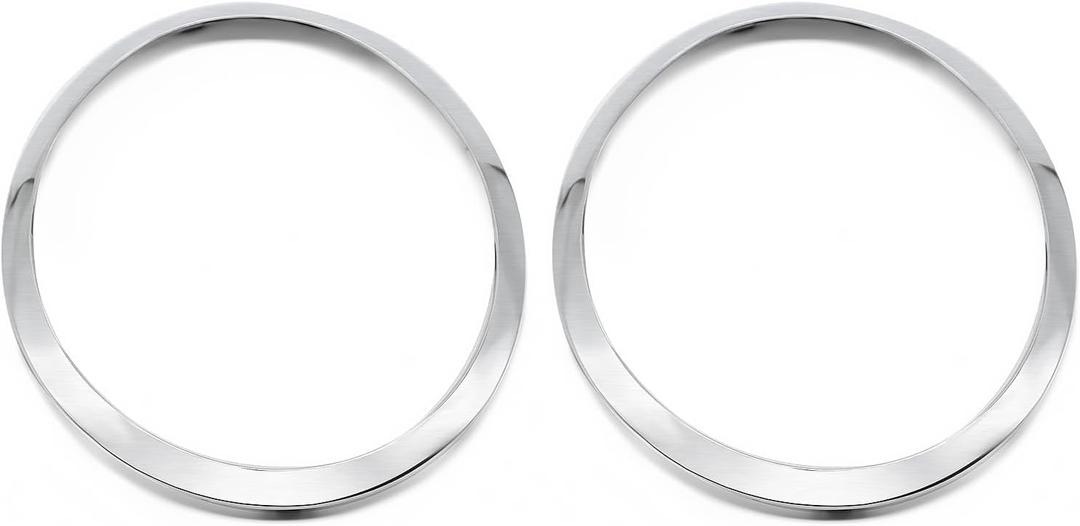 Headlight Trim Ring Compatible with Mini Cooper R55 R56 R57 R58 R59 2007-2015 1Pair Driver and Passenger Front Side Headlamp Bezel 51137149906 51137149905 (Silvery)