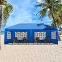 10x20 Outdoor Canopy Tent for Parties, Waterproof Party Tent with 6 Removable Sidewalls & Windows, Heavy Duty Outdoor Canopy for Wedding, Backyard Events & Commercial Use, Blue