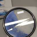 ANXUS Moving Sand Art Picture in Motion Round Glass 3D Deep Sea Sandscape Display Flowing Sand Frame, Sensory Relaxing Desktop Home Office Work Desk Decor (7", Blue)