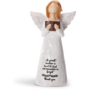 Teacher Gifts for Women,6-inch Angel Teacher Sculpture with Inspirational Quote - Resin Appreciation Gift for Retirement/Christmas/Teacher Appreciation Week
