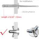 50Pcs Tri-Fold Aluminum Blind Rivets,Tri Grip Exploding Assortment Bulb Style Pop Rivets for Automotive, Soft or Plastic Materials (Silver, 5/32"x1")