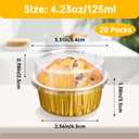20 Pack Desert Containers,5oz Mini Desert Cups With Lids,Aluminum Foil Disposable Bowls For Party,Microwave And Freezer Safe