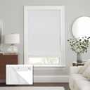 No Drill Cordless Roman Shades for Windows No Tools Roman Shades, Blinds for Indoor Windows, UV Protection (White, 27" W x 48" H)