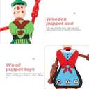 ABOOFAN 4Pc Funny Wooden Toy Ornaments Hanging Decoration Wood Puppet Doll Toys Wooden Hanging Puppet Toys Marionette Pull String Doll (Random Style)