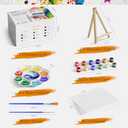 Nicpro 8 Pack 810 Inch Canvas Boards Kits for Painting, Art Canvas Set with 16 Brushes, 8 Paint Trays, 8  12 Acrylic Paint, Mini Drawing Easel Set, Sip and Paint Kit for Adults Party