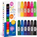 Zenacolor Tempera Paint Sticks - 12 Colors Kids Paints - Non-Toxic Washable Paint Sticks for Kids - Mess Free Quick Drying Art Supplies for Toddlers