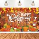 Large Happy Thanksgiving Banner Decorations | Thanksgiving Sign Outdoor with Turkey, Pumpkins and Maple Leaf for Yard, Porch, Home, Indoor Party Gifts & Photo Booth Backdrop