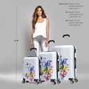 InUSA Fusion Print Luggage with Spinner Wheels | Durable Lightweight Hardside Suitcase | Travel Bag with Handle and Trolley | (20in, 24in, 28in) 3 Piece Set