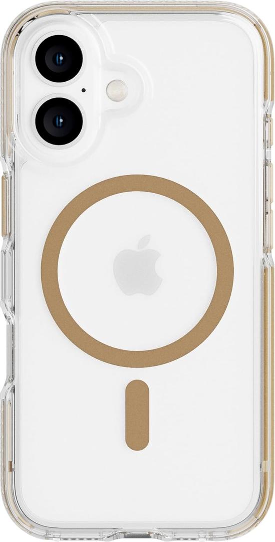 Tech21 EvoCrystal for iPhone 16 - Compatible with MagSafe - Impact Protection Case 15x Military Standard Tested - in Gold