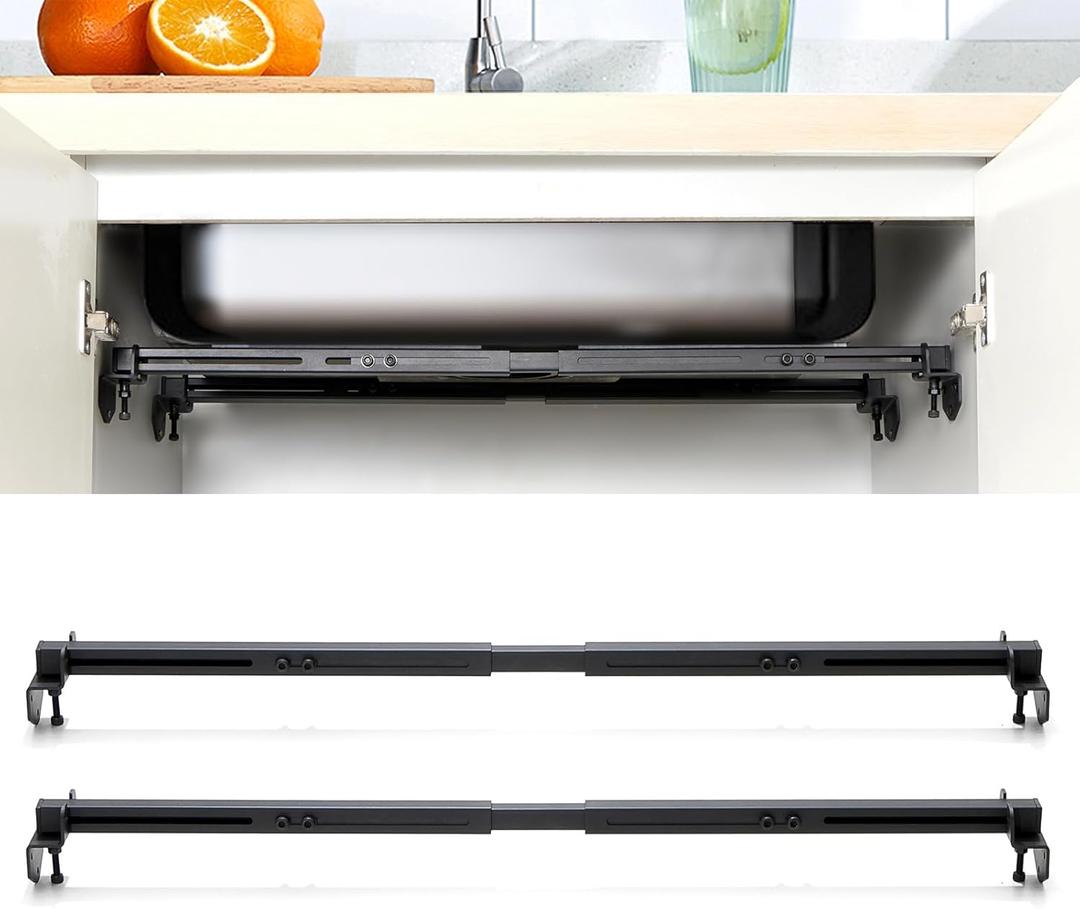 Undermount Sink Brackets Heavy-Duty - Adjustable 27.5-39.4 Inches, Rust-Resistant Zinc Plated Carbon Steel, Space-Saving Horizontal Sink Support Wall Mount Installation for Kitchen & Bathroom Sinks