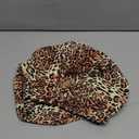 INNELO Luxury Shower Cap for Women Reusable Waterproof, Double Layered Shower Hair Cap with Adjustable Elastic Strap, Large Satin Lined Shower Bath Cap for Long Curly Straight Hair, Leopard