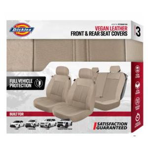 Genuine Dickies 3-Piece Tan Peterson Vegan Leather Front & Rear Seat Covers